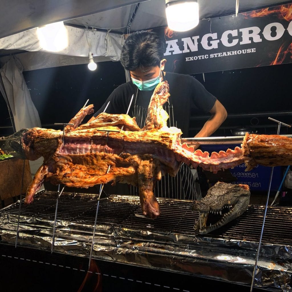Best Bangkok Market 6: Klong Toei, roasting alligator