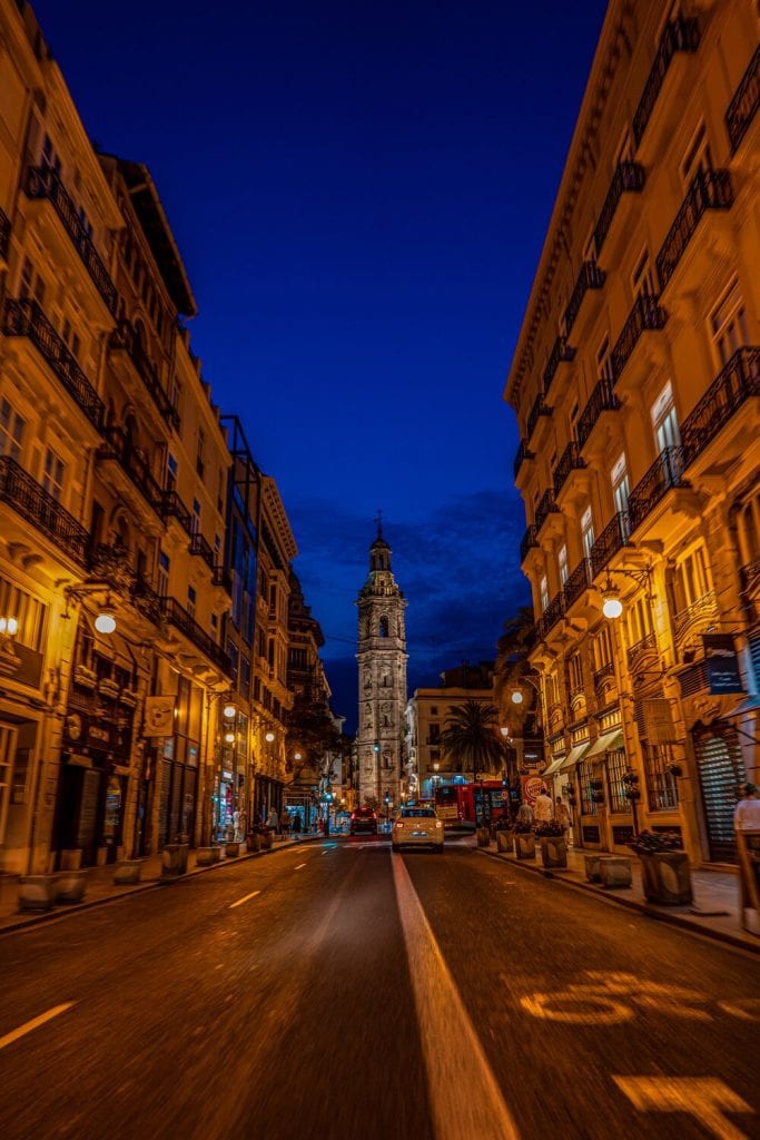 Europe trip- picture of a beautiful empty street at night