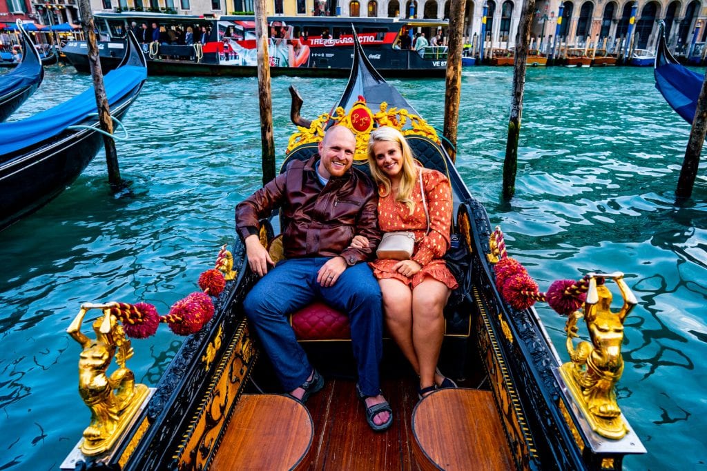 Italy Itinerary- Chris and I on a romantic gondola ride