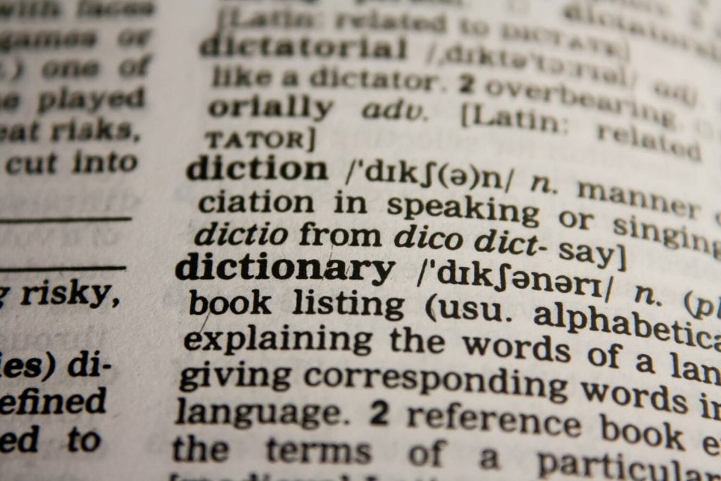 Dictionary definition of diction 