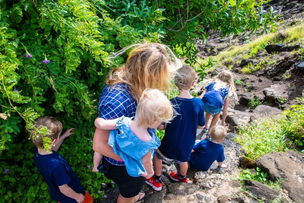 how to deal with homesickness- my kids and I on a rocky hike