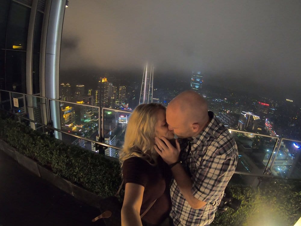 Chris and I at Taipei 101, with the city views in the background