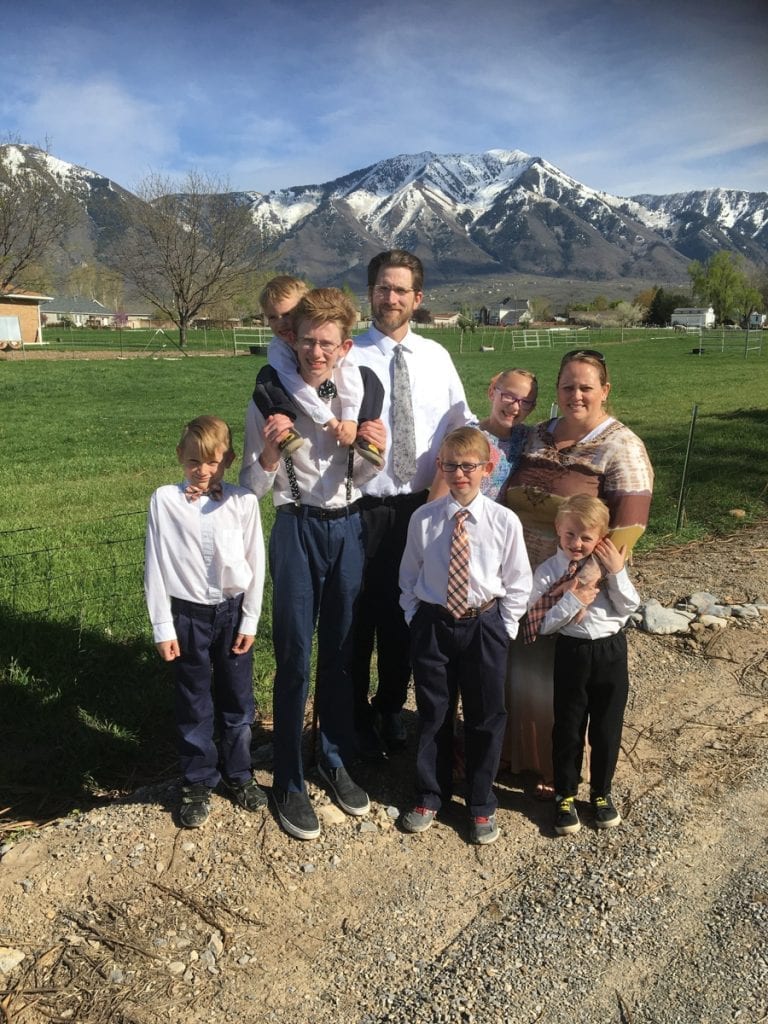 The Flory family dressed up in front of a Mountain View