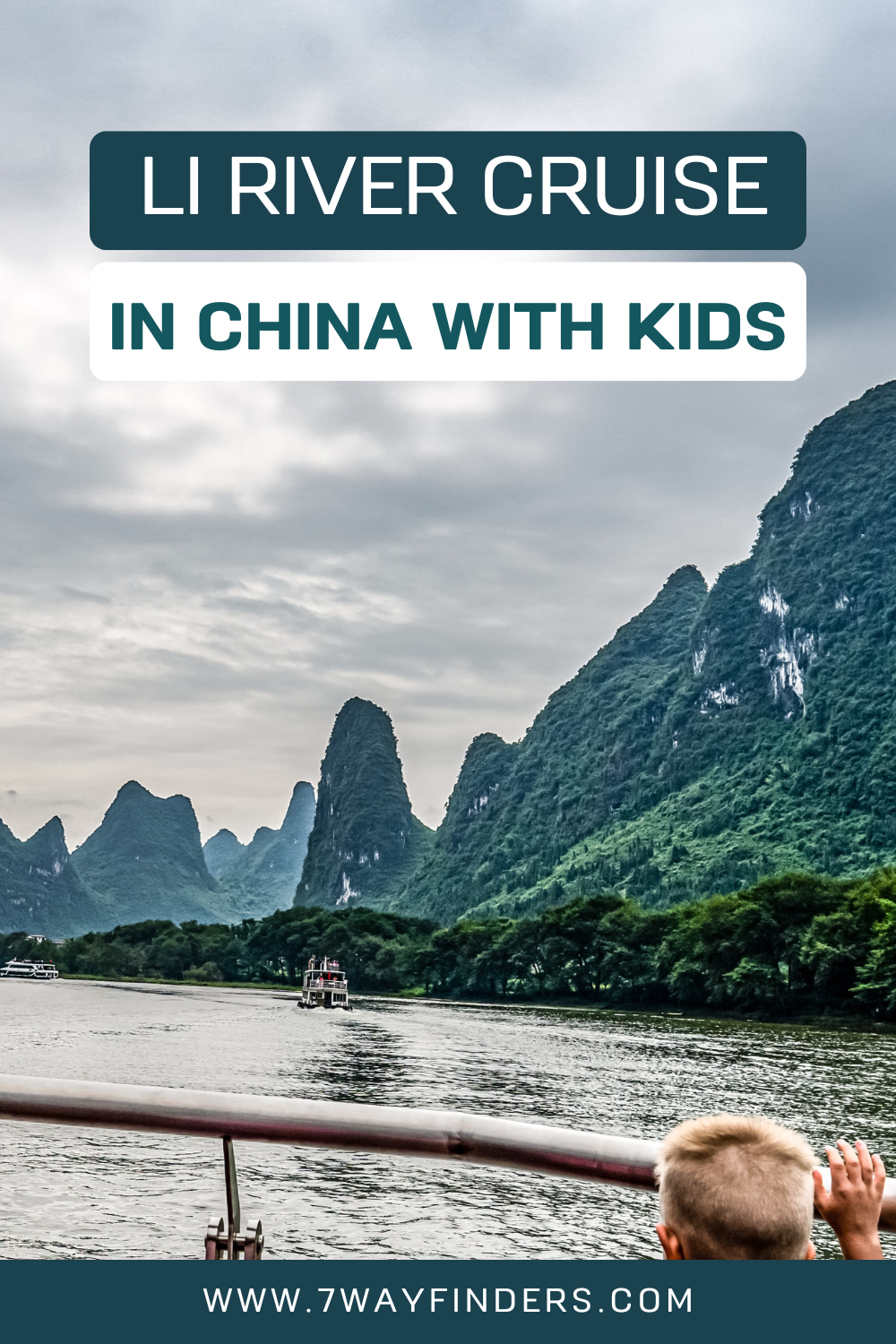 Li River Cruise in Guilin China with Kids
