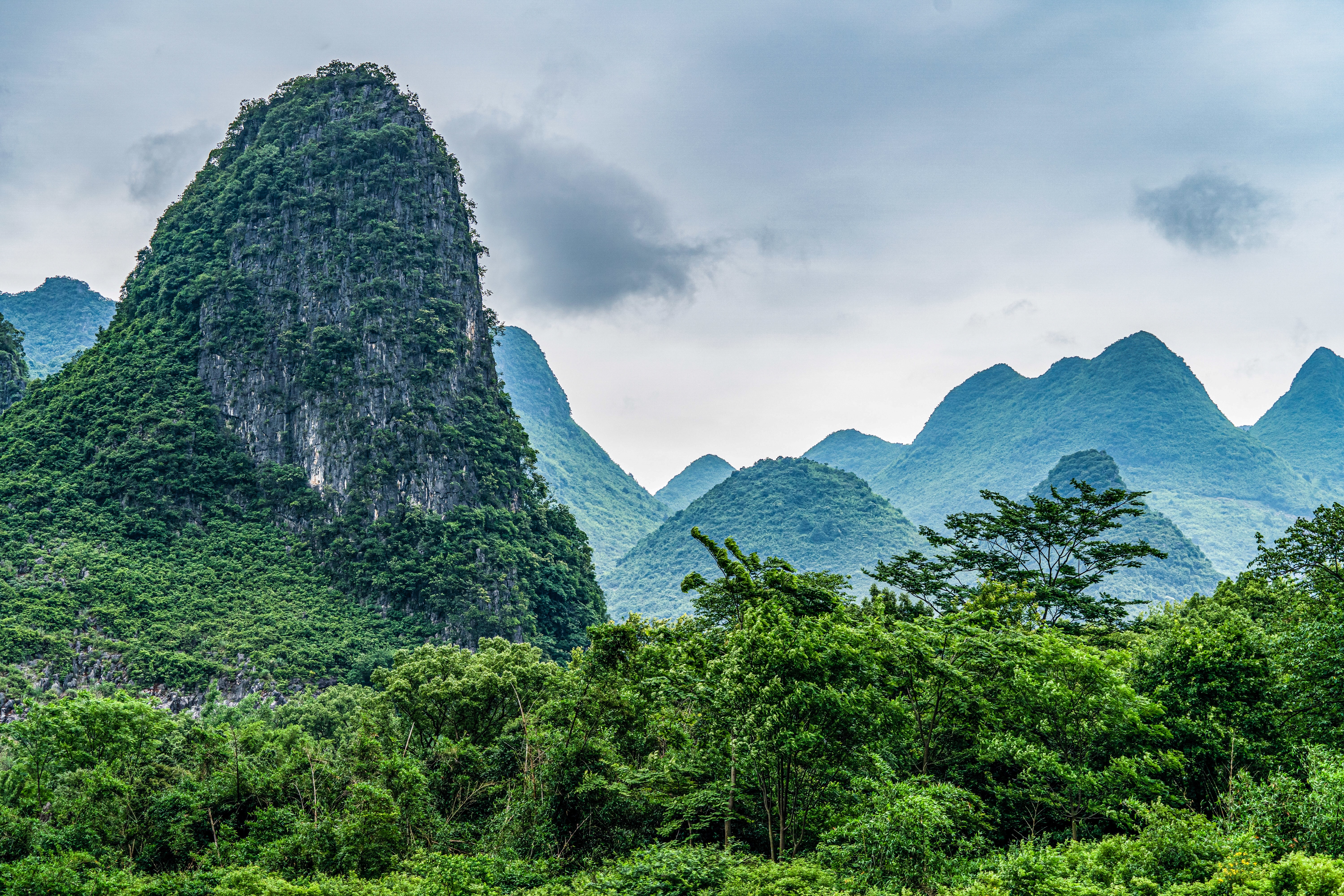 The karst mountains from the river cruise