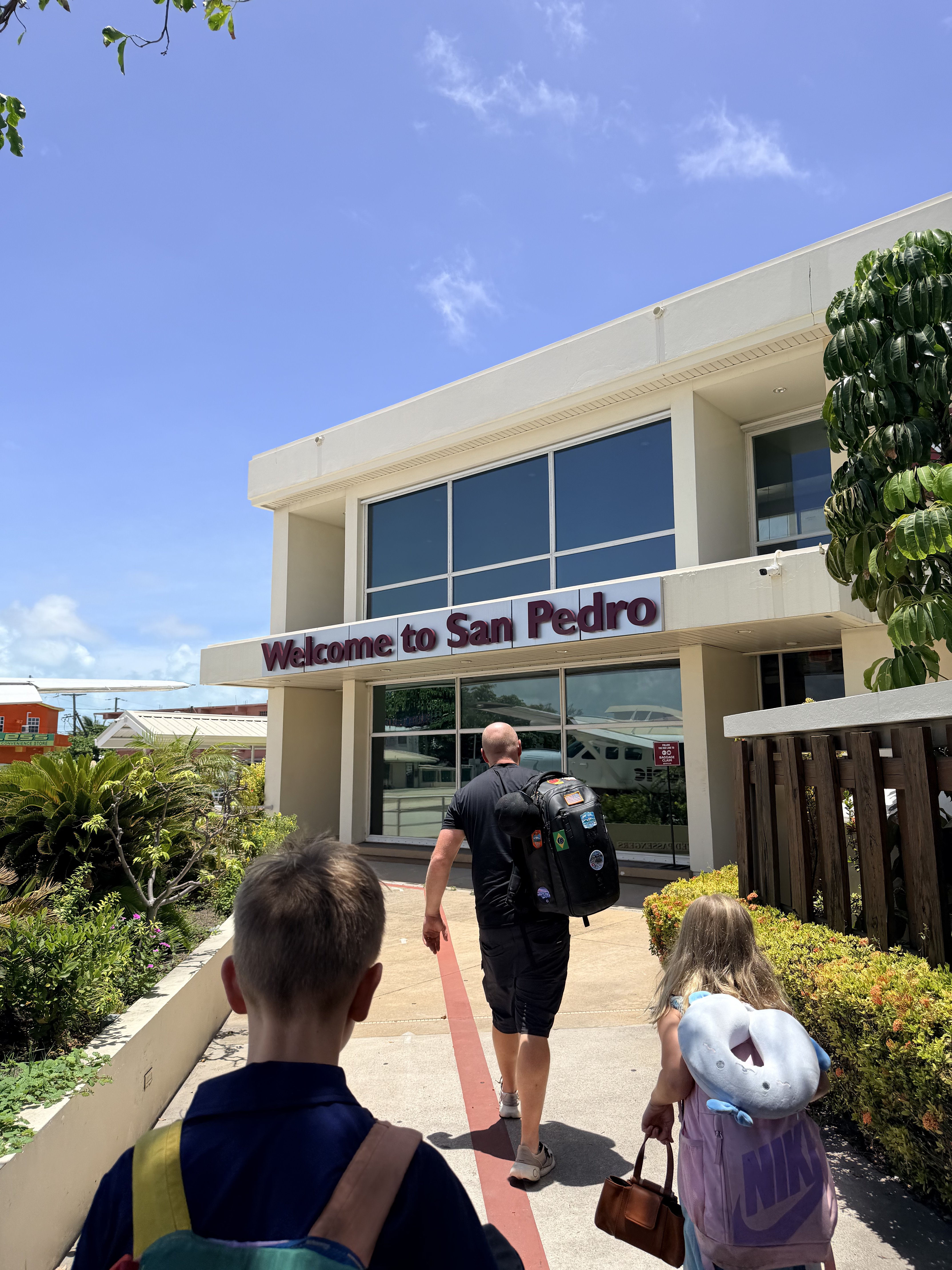 San Pedro Airport flight for kids family